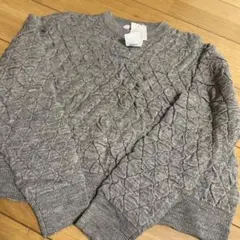 LOWRYS FARM グレー ケーブル編みセーター M