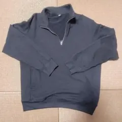 ユニクロメンズハーフジップスウェットMブラック