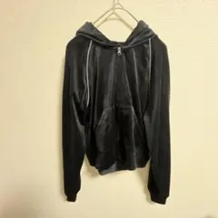 ジーユー　ダークグレー フリース フルジップパーカー　レディース　s ベロア