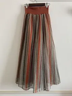 スコットクラブ　FENNEL マルチストライプメッシュフレアスカートのサムネイル