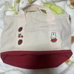 いちごとミッフィー刺繍トートバッグ