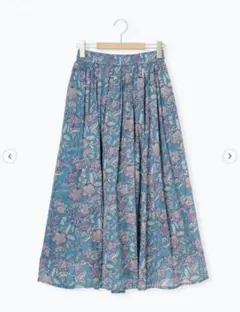 【新品】花柄ボイルギャザースカート