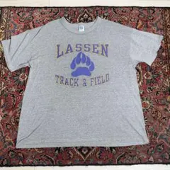 70s-80s ラッセルアスレティック 金タグラグラン 7分袖 Tシャツ 青 L