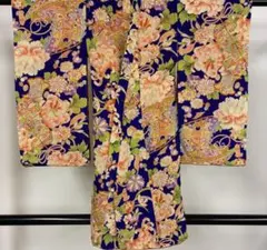 撫松庵 浴衣 紫色 蝶と菊柄 アンティーク風 撫松庵 浴衣 紫色 蝶と菊柄 アンティーク風 - メルカリ