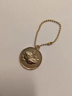 キョロちゃん缶　キーホルダー　森永　ゴールド