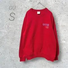 MARVEL GU スウェット トレーナー 赤 レッド S 裏起毛 プルオーバー