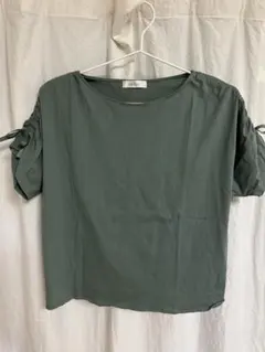 Feroux グリーン 半袖Tシャツ♡袖リボン♡のサムネイル