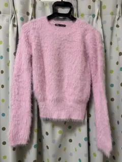 ZARA シャギーニット　ピンク