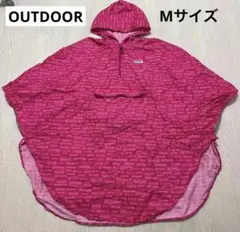 OUTDOOR ピンク M レインポンチョ アウトドア キャンプ