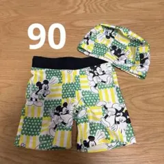 ミッキーマウス 水着 90cm 帽子付き
