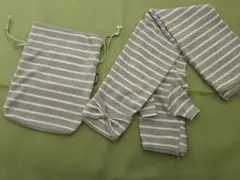 (新品未使用品)ボーダーリボンアームカバー 収納袋付き