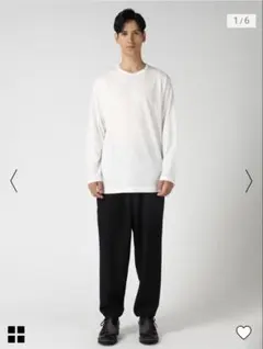 SOFT SINGLE JERSEY ROUND NECK LS TEE 白のサムネイル