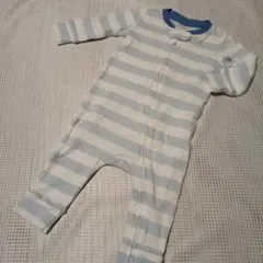 baby GAP 　水色ストライプロンパース （3〜6m）