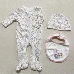 sterlingbabyベビー ロンパース 帽子　スタイセット50-60cm