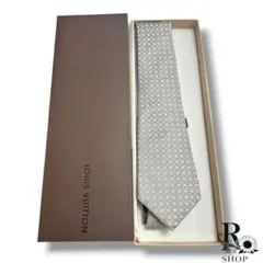 ルイヴィトン ネクタイ ドット シルバー 箱 イタリア モノグラム