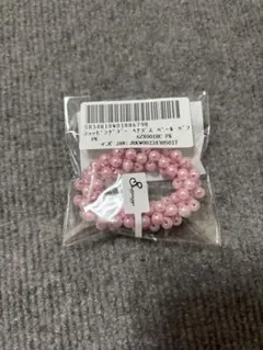 ヘアゴム パール バブル シンプ ブレスレット ビーズ ヘア留め ピンク