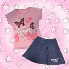 Y2K 女児服コーデ Tシャツ スカート セットのサムネイル