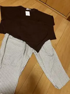 ZOEMAKE パンツセットアップ ブラウン×ストライプ XL