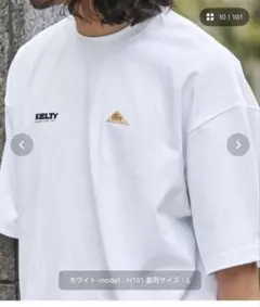 KELTY 別注 USAコットン ダブルロゴ刺繍 ビッグシルエット半袖Tシャツのサムネイル