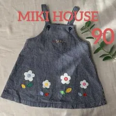 ミキハウス 花 レトロ ジャンパースカート ワンピース 90