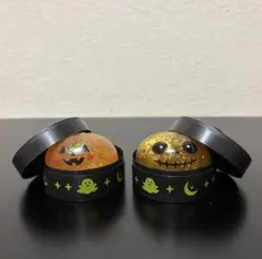 ハロウィン 肉まんスクイーズ かぼちゃ ガイコツ キラキラ ケース 2個セット