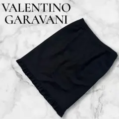 VALENTINO GARAVANI フリルタイトスカート ブラック 8 高級感のサムネイル