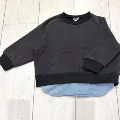 BREEZE　あったかレイヤードトレーナー　チャコール　100