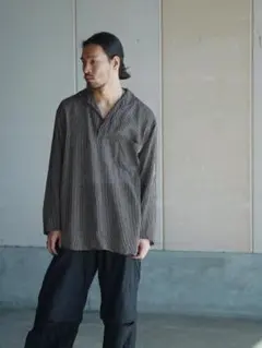 comoli 26ss ストライプ スキッパーシャツ size 2　wクロスのサムネイル