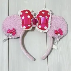 ディズニー カチューシャ ピンク ドット イヤリング