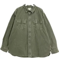 エルエルビーンL.L.Beanコットンシャモアクロスシャツ起毛オリーブグリーン
