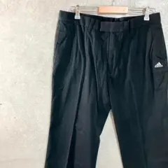 adidas　コットンパンツ　ストレッチ ブラック　ワンポイント ロゴのサムネイル