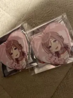 GIGO 学マス　莉波 ハート缶バッジ 2個セット