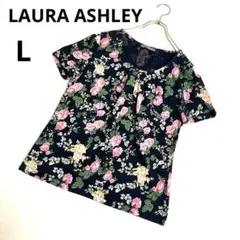 ローラアシュレイ Tシャツ L フラワープリント 半袖プルオーバー 花柄のサムネイル