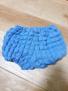 petit main フリル付き青ショートパンツ かぼちゃパンツ 80 春服