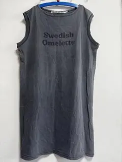 ニコアンドSwedish OmeletteプリントノースリーブTシャツワンピース