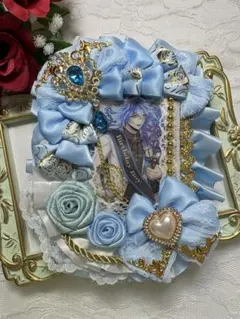 痛ケース 硬質ケース デコ 水色/白 B8