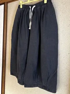 ブラック デニム バルーン型 パンツ