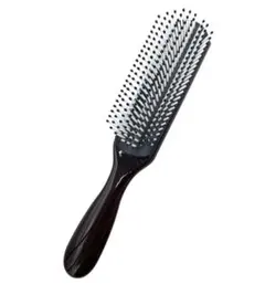 ヘアブラシ 9列ピン スタイリング ヘアブロー シェイピング ダークブラウン