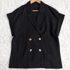 【極美品】ANAYI 25SS 日本製 カラミリネンライクジャケット 黒のサムネイル
