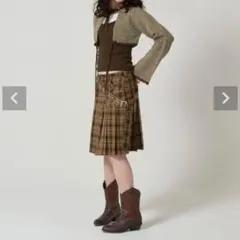 TINA：JOJUN ミニ丈 チェックプリーツスカート