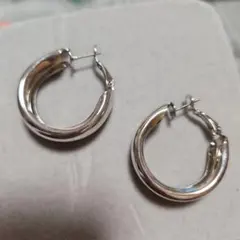 ボリューム フープピアス シルバーカラー
