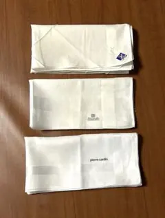 ⁠【未使用＆中古】YSL等 ブランド白ハンカチ 3枚セット 冠婚葬祭⁠のサムネイル