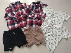 双子まとめ売り　無印良品 チェック柄長袖シャツ 90サイズ