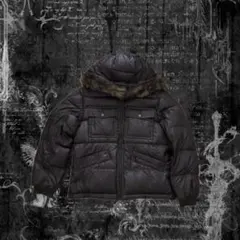 茶色ファーダウンジャケット Y2K archiveお兄系 短丈 平成ギャル男