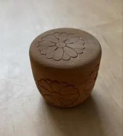 木製 茶道具 花模様の棗(鎌倉彫素材)
