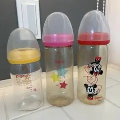 Pigeon 哺乳瓶 ミッキーマウスデザインなど 3本セット 母乳実感 ピジョン