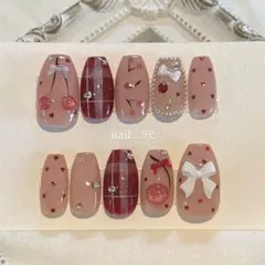 ネイルチップ｜さくらんぼネイル ワンホン ガーリー 純欲 推しネイル 量産型