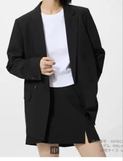 UNIQLO C ダブルテーラードジャケット ブラック L - メルカリ