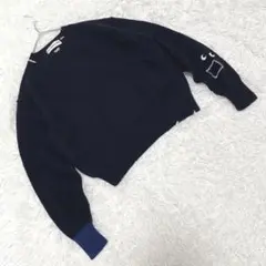 『ユニクロ』 アニヤハインドマーチ (S) プレミアムラムセーター ブランドロゴ