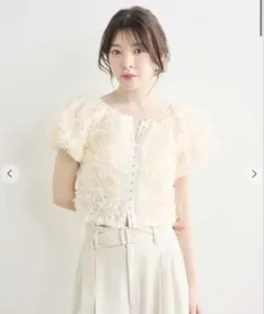 cocodeal フラワーチュールパフスリーブブラウスのサムネイル